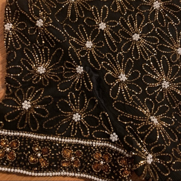 Adrianna Papéll Boutique Evening Beaded Sequined Floral Top - Picture 5 of 7